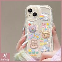 เคสสร้อยข้อมือกระต่ายรูปหมีน้อยน่ารัก3D เข้ากันได้กับ IPhone 11 14 13 12 Pro Max 7Plus XR 6 6S 7 8 Plus SE 2020 X XS MAX 3D ขอบโค้งมน