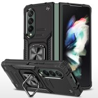 Shockproof Armor Case Stand for Samsung Galaxy Z Fold4 5G Case Hard Heavy Duty Kickstand Cover for Samsung Z Fold 4 Ring Case