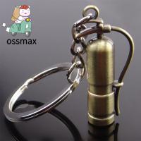 OSSMAX พวงกุญแจรถสีน้ำตาลสุดเท่ห์แบบวินเทจพวงกุญแจพวงกุญแจอัลลอยรูปถังดับเพลิง1ชิ้น