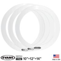 Evans™ E-Rings แผ่นวงแหวนซับเสียงกลอง แผ่นมิวท์กลอง แบบชุด 10"/12"/14" (Mute Sound Control Ring Fusion Set) ** Made in USA **