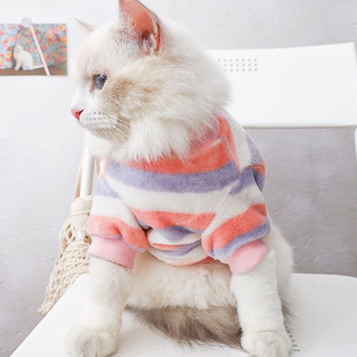 เสื้อสัตว์เลี้ยง-เสื้อหมา-เสื้อแมว-เสื้อสุนัข-เสื้อผ้าขน-striped-pet-shirt-เสื้อผ้าแมวราคาถูก