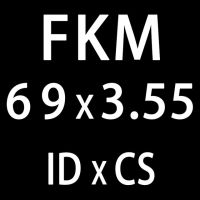 แหวนฟลูออรีนซีลปะเก็น Fkm แหวนน้ำมัน Id61.5/63/65/66/67/68/69/70มม. โอริง Cs3.55Mm ซีล1ชิ้นแหวนเชื้อเพลิงสีดำวงแหวน (Id69Mm)