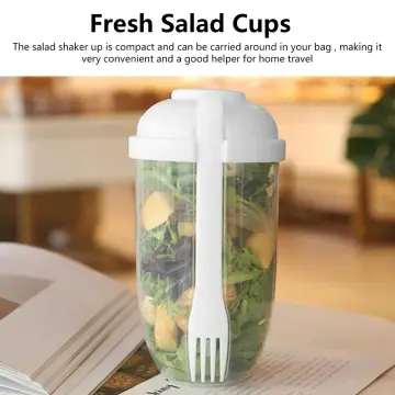 400ml Salad Meal Shaker Cup Easy Carry Portable Fresh Salad Shaker  Container for Home Travel Dorm Office Indoor Outdoor Sky Blue