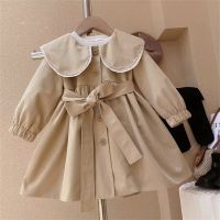 Girls Coat Fashion Doll Collar Windbreaker 2023 Spring and Autumn New Korean Version Baby Tunic Jacket Girl Autumn Clothes