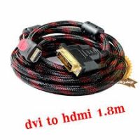 ถูก++ Cable HDMI TO DVI 24+1 (1.8M) สายถัก ของดี สายดิจิตอล สายHDMI สายทีวี สายสัญญาณทีวี