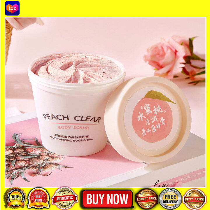 Original Peach Clear Body Scrub Moisturizing & Whitening Exfoliator