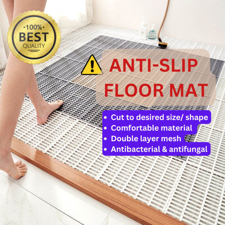 Anti Slip Floor Mat Bathroom Rubber Floor Tiles with Drain Holes