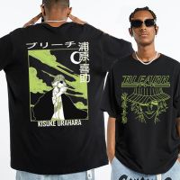 Japanese Anime Bleach Urahara Kisuke T-shirt Men Manga Kurosaki Ichigo T Shirt Y2k Clothes Summer Casual Cotton T Shirts XS-4XL-5XL-6XL