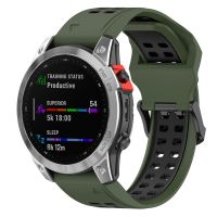 สำหรับ Garmin Fenix 7S / 6S / 5S แถบสองนาฬิกาซิลิโคนสี (สีเหลืองสีดำ)