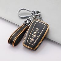 TPU Car Remote Key Case Covers For 2018-2022 Toyota RAV4 Camry Corolla Avalon C-HR Prius GT86 Highlander 4 Buttons Keyless Shell Key Chains