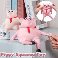 【Crystal_】พร้อมส่งทันที! หมูยืด สกุชชี่ ของเล่นบีบ รูปหมูจําลอง คลายความเครียด ของเล่น Piggy Squeeze Toy