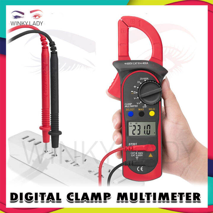 Digital Clamp Multimeter Resistance Ohm Tester Ac Dc Clamp Ammeter 