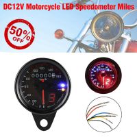 DC12V Universal motorcycle ATV LED Backlight เครื่องวัดระยะทาง Speedometer Miles Meter เกจ