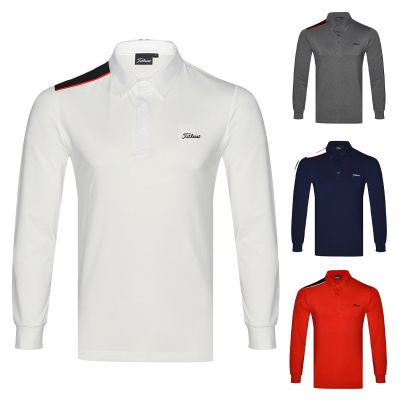 Le Coq W.ANGLE Odyssey SOUTHCAPE Honma Callaway1 Castelbajac Master Bunnyↂ☈﹍  Golf mens sports long-sleeved polo shirt quick-drying breathable perspiration T-shirt casual top tide suit