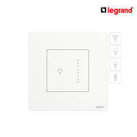 Legrand สวิตซ์ไฟหรี่ดิมเมอร์แบบสัมผัส (สำหรับหลอด LED) 300 W สีขาว 1G 300W Touch Sliding Dimmer | Mallia Senses | Matt White | 281286MW | บิทิสมาร์ท | BTiSmart