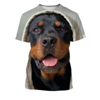 2023 Summer 3d Printing Cute Pet German Shepherd Dog Rottweiler T-shirt Casual Funny Top Fashion Unisex Short-sleeved Shirt Clothing