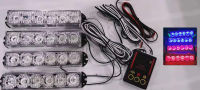 ไฟฉุกเฉินไฟไซเรนLED รุ่น836-4 6จุด*4ช่อ  อเนกประสงค์ สีแดง-น้ำเงิน