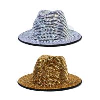 Retro Fashion Shiny Rhinestone Hat British Retro Jazz Top Hat for Hipster Trend Casual Outdoor Sun for Women Men Top Hat