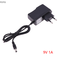 FUYU AC DC 9V 1A 1000mA แหล่งจ่ายไฟอะแดปเตอร์ EU ปลั๊กไฟย้อนกลับอะแดปเตอร์ AC 100V-240V Converter ขั้วลบภายในสวิตช์