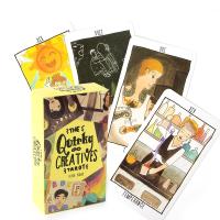 Quirky Creatives Tarot 78 ไพ่ทาโรต์ PDF คู่มือกล่องกระดาษ The Wandering Moon Divination เริ่มต้น Luxe สีดำสีขาว Oracle