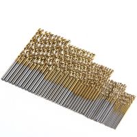 50Pcs Titanium Coated HSS High Speed Steel Drill Bits Set Power Tools 1mm 1.5mm 2mm 2.5mm 3mm