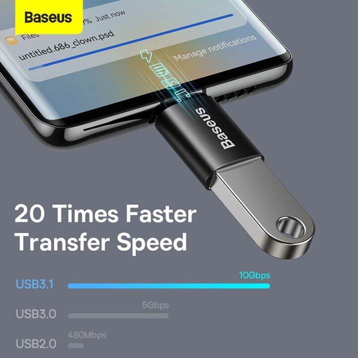 usb-baseus-3-1อะแดปเตอร์-otg-ชนิด-c-ชายไปยัง-usb-แปลงสำหรับ-macbook-โทรศัพท์10gbps-ข้อมูล-usbc-คอนเนคเตอร์ตัวเมีย-feona