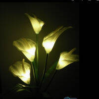 SOLLED พลังงานแสงอาทิตย์5 LEDs Pin โคมไฟจำลอง Calla Lily Night Light Yard Garden Decoration【คลังสินค้าพร้อม】