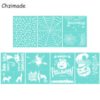 Chzimade Halloween Christmas Day Self-Adhesive Silk Screen Printing Stencil Mesh Transfers For T-Shirts Diy Handmade Supplies