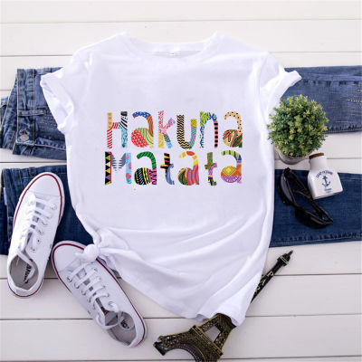 Fashion Hakuna Matata Letter Print T-Shirt Simba The Lion King Cute Women T-Shirts Top Hipster Casual Female Tshirt Tee