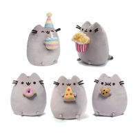 Sushi Cat Plush Toys Kawaii Donuts Snackables Pizza Sushi Chopsticks Plush Soft Stuffed Animal Cat 7"; Gray for Children Kid Gift