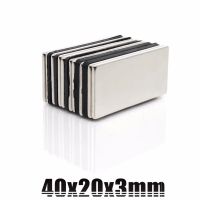 2pcs Magnets 40x20x3 N35 Bulk Super Strong Strip Block Bar Magnets Rare Earth Neodymium 40x20x3 mm ndfeb Neodym 40x20x3