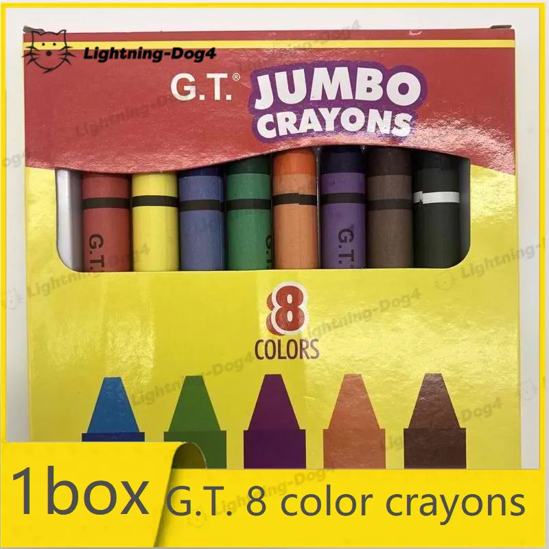 1box G.T Crayons 8 Colors School supplies children's stationery