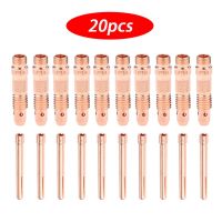 20Pcs Argon welding tig welding torch for WP SR 17 18 26 1.0mm/1.6mm/2.0mm/2.4mm/3.0mm/3.2mm Tig tungsten collet body and collet