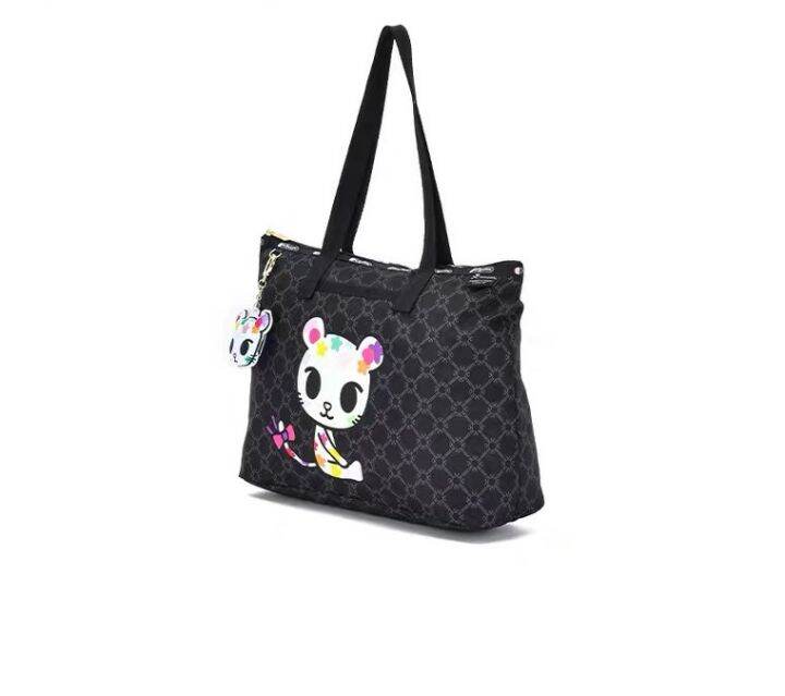 lesportsac-2023-tokidoki-ร่วมแบรนด์กระเป๋าถือเทรนด์แฟชั่นพิมพ์กระเป๋าโท้ท3521