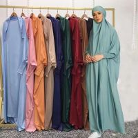 【YF】 Ramadan Muslim Robe One Piece Cinch Sleeve Long Dress Prayer Hijab Jilbab Women Hooded Abaya Niqab Dubai Plain