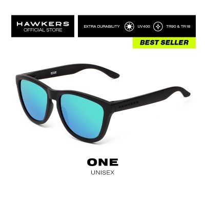~ HAWKERS Carbon Black Emerald ONE Asian Fit Sunglasses for Men and Women, unisex. UV400 Protection. Official product designed in Spain OTR02AF