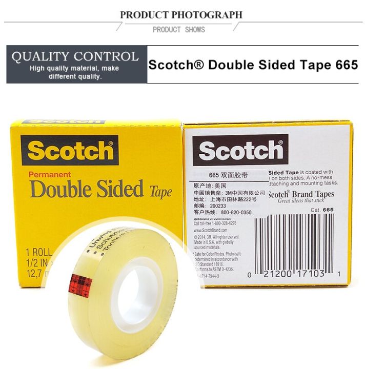 3m665-double-faced-tape-scotch-transparent-665-double-faced-adhesive-width-12-7mm-length-22-8meters