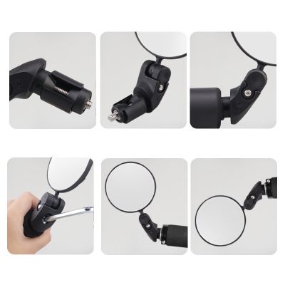 “：{}” 1Pc Round Auxiliary Rearview Mirror For Bike Motorcycle Handlebar Mount Adjustable 360 Rotation Riding Wide Angle Convex Mirror