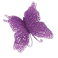 Violet Christmas Tree Butterfly Clip Xmas Tree Pendant Butterfly Clip New Year Ornament For Home Xmas Tree Decorations Christmas Ornaments