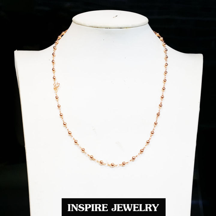 inspire-jewelry-สร้อยคอทองลายสี่เสาเส้นขนาด-1บาท-ยาว-20-นิ้ว-ตามแบบ-ปราณีตมาก-งานแฟชั่น-สีทอง-สำหรับประดับชุดไทย-สวยหรู