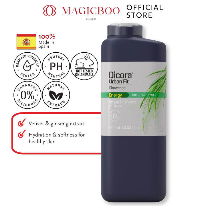 Magicboo Dicora Urban Fit Energy Shower Gel With Vetiver & Ginseng