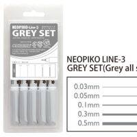 Neopiko line 3 grey set of 5pc ชุดปากกา neopiko 5 ด้าม สีเทา