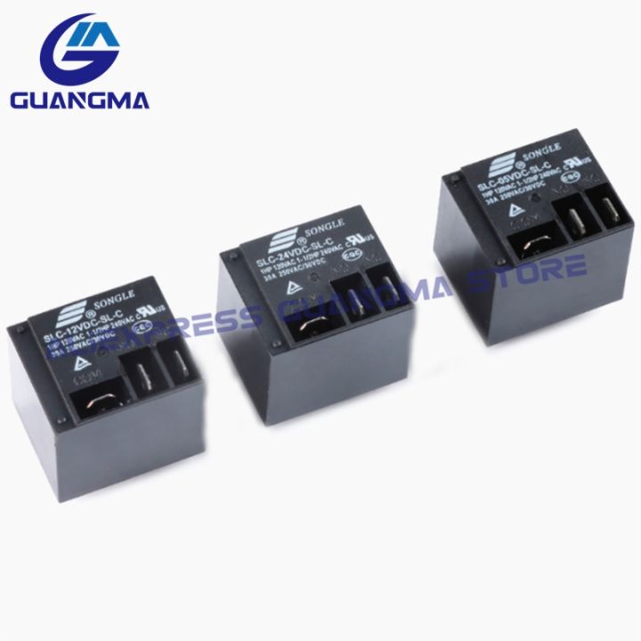 10pcs-relay-slc-05vdc-sl-c-slc-12vdc-sl-c-slc-12vdc-sl-a-t91-5v-12v-24v-black-electrical-pcb-power-relay-30a-250vac-4pin-5pin