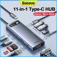 Baseus 11-in-1 Type-C HUB Docking Station HDMI/VGA Transmission RJ45 SD/TF 3.5mm Audio Port 100W PD Fast Charging 3-screen Display 4K HD