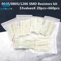 33Valuesx 20ชิ้น = 660ชิ้น0603 0805ชุดตัวต้านทาน Smd 1206 1r สารพันเป็น1เมตรโอห์ม1% Smd ชุดตัวอย่าง Diy 3.3r 5.1r 10r 47r 62r 82r 1K