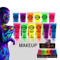 6 Pcs Set Face &amp; Body Paint Neon Glow In The Dark For Rave Festival Party Pigment Powder