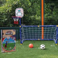 New Outdoor Sports Kids Football Goal Boys Soccer Toy Mini Basketball Children Basketball Hoop Training Practice Toys