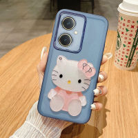 เคสโทรศัพท์Vivo Y27 4G Y78 5Gกระจกแต่งหน้าที่สวยงามลูกแมวน่ารักมาพร้อมกับฟิล์มป้องกันเลนส์ซิลิโคนใสนิ่มเคส Vivo Y78 5G Y27 4Gเคสโทรศัพท์