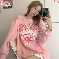 เสื้อสเวตเตอร์ MBeauty สำหรับผู้หญิง Graffiti Heart Plus Velvet Long-Sleeved Top Couple Wear