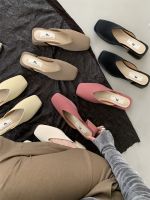 an versn of the new sqre toe s grandma shoes thick heel otou lf slippers womens dle heel retro outer lazy muer shoes -GGX23722☊